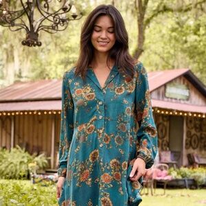 Natural Life Large Ansley Woven Tunic Shirt Dress